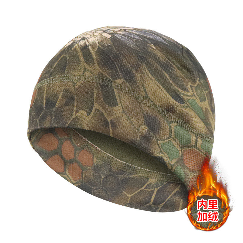 Sombrero cálido de invierno, capucha gruesa, ciclismo al aire libre, máscara a prueba de viento, camuflaje, sombrero a prueba de frío para hombre, casco, forro polar, calor
