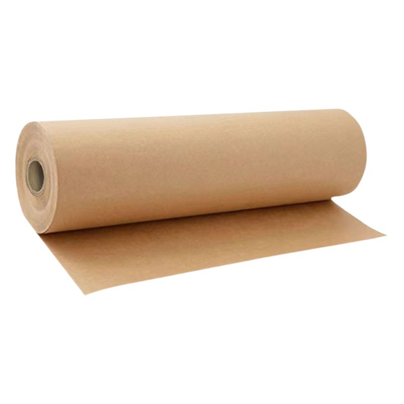 Pulpa de madera cruda de alta resistencia marrón papel Kraft rollo de papel de embalaje tampón rollo de papel blanco negro a prueba de humedad Kraft rollo de papel