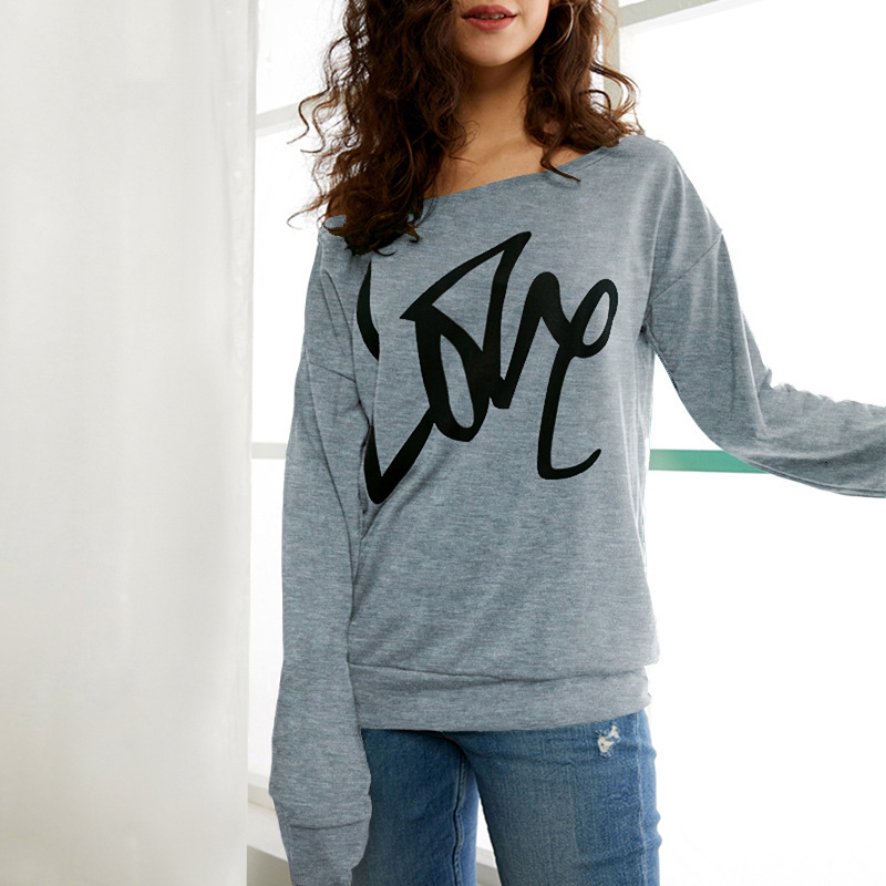 print round neck slim long-sleeved sweatshirt NSOY125442