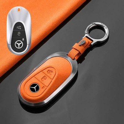 Car key bag — glc a180 eqb car - no-specifications-mercedes-benz-c-tarnish-aluminum-alloy-orange-suede-upgrade-ring-buckle