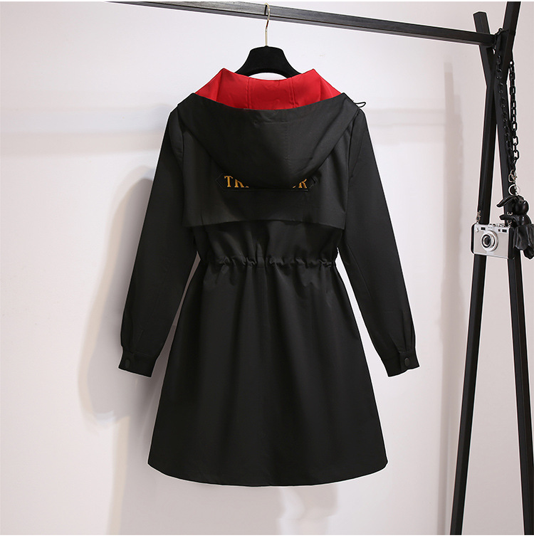 Women's Clothing Large Size Hooded Windbreaker For Women Long Autumn New Loose Slim Temperament Casual Versatile Jacket_voghion.com