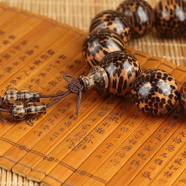 蛇鳞木手串佛珠蛇纹木鱼子纹文玩工艺品花梨沉香阴沉木金丝檀手串|undefined