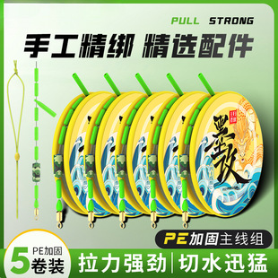 Pe reinforced line group fishing line suit full set of genuine goods tied up finished Taiwan fishing crucian carp main line fishing gear supplies