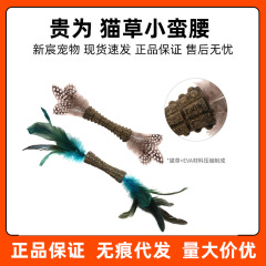 GiGwi Premium Dual-Tailed Cat Grass Slender Waist Cat Oral Care Chew Toy with Catnip and Feather Cat Teaser