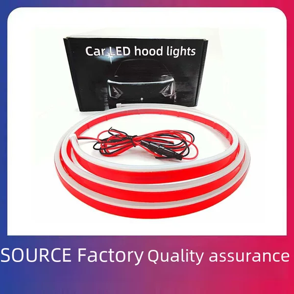 Car Start Scanning Dynamic Penetrating Daylight Middle Net Modification Universal led Cover Lamp Decorative Light Guide Strip