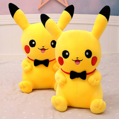 Creative New Bow Tie Arm Pillow Cute Pikachu Plush Toy Girl Sleeping Pillow Gift Doll
