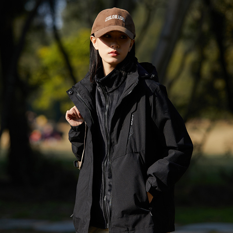 冲锋衣男女户外三合一小个子春秋外套加绒加厚2025新款防风登山服|undefined