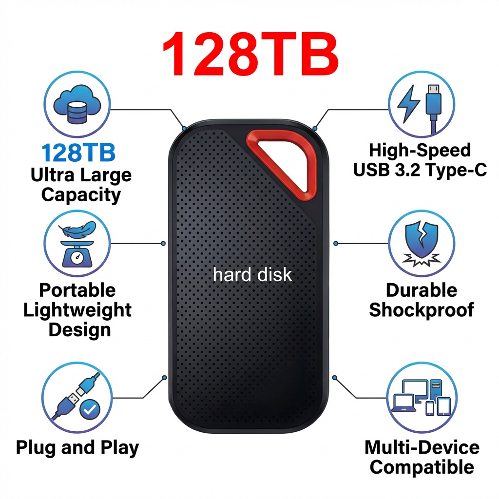 Cross-Border High-Speed Solid-State Mobile Hard Drive, Ultra-Thin, Expanded Capacity, Upgraded Gold Brushed Finish, Super Large Capacity 16Tb, in Stock from the Manufacturer