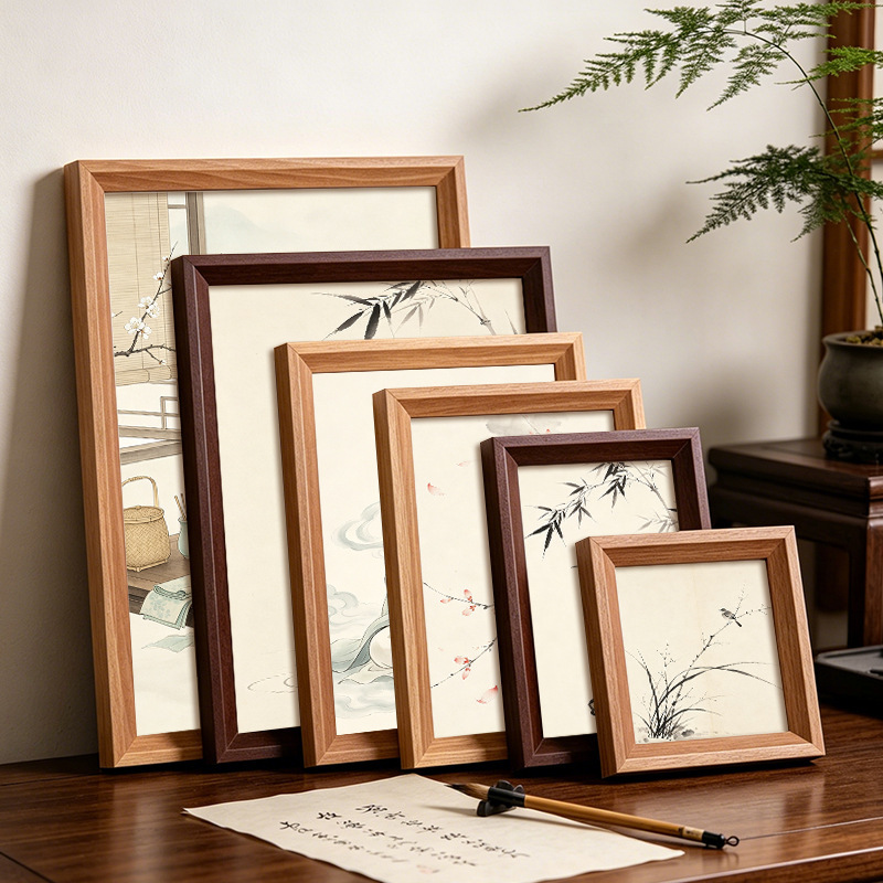 Photo Frame 6inch Wholesale Photo Frames 7810inch A4 Simple Wooden Triangular Beveled Edge Picture Frame Photo Wall Hanging Empty Frame Tabletop Display