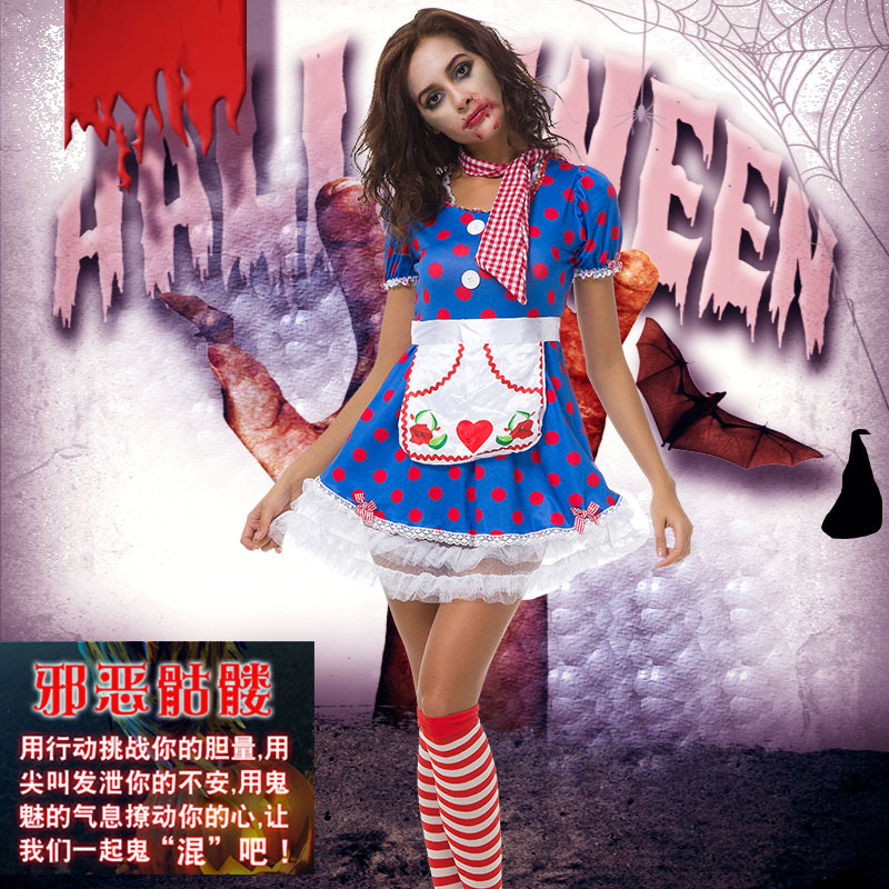 Halloween Costume Circus Clown Costume Female Tuxedo European and American Costume Masquerade Costume