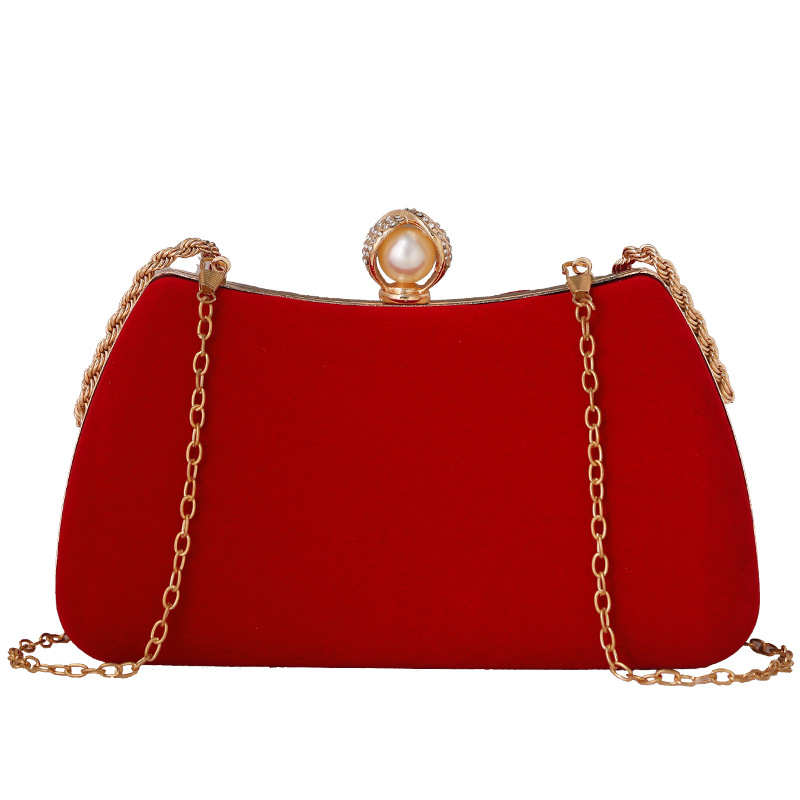 Transfronterizo nueva moda simple bolsa de terciopelo Bolsa de Diamantes vestido de un hombro crossbody bolso cheongsam portátil bolso de Noche del banquete