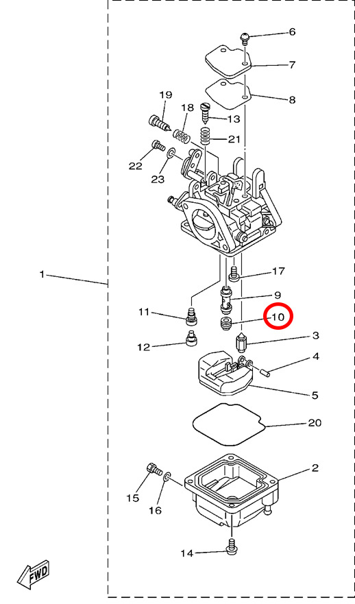 10)翟墨DEMONS舷外机船外挂机橡皮艇冲锋舟61N-14343-65