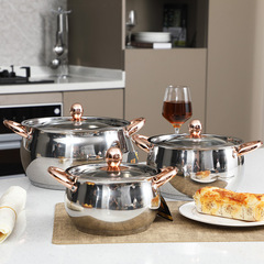 KAISA VILLA Thickened Stainless Steel Soup Pot Stew Pot Exquisite Gift Set Kitchen Cookware Set International Trade