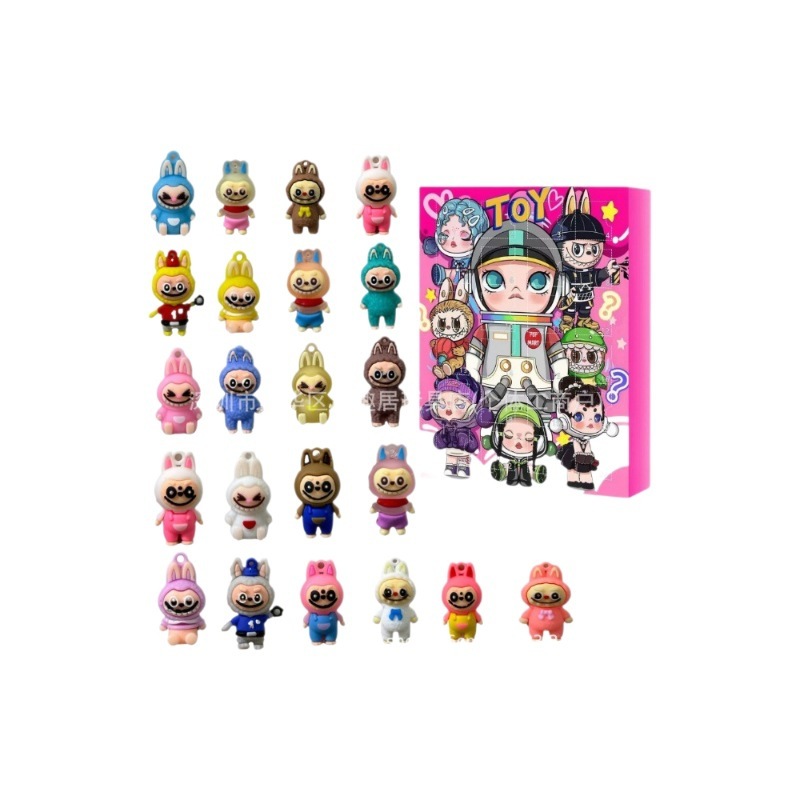 国境を越えた人気のバブルラブブブラインドボックスフィギュアトレンディな装飾品 24 個ホールホリデーギフト|undefined