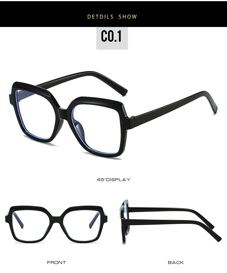 46g Weight Full Frame Glasses Structure Glasses Classification Ac Lens Material Square Glasses Style Daily Occasion Color Block, Leopard Pattern All Seasons Season Unisex Gender Simple Style Style Simple Style Color Block Leopard Ac Square Full Frame Optical Glasses 14