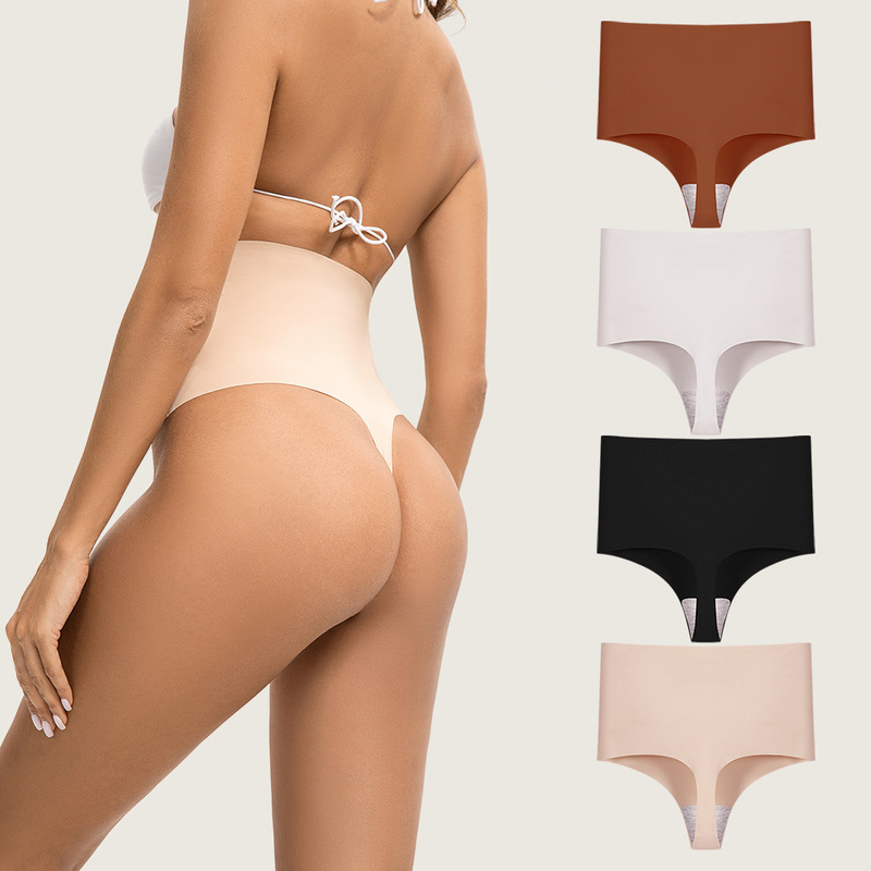 European and American high waist thong simple seamless belly underwear sports fitness yoga sexy T-pants women's cross-border European and American high waist thong simple seamless belly underwear sports fitness yoga sexy T-pants women's cross-border
