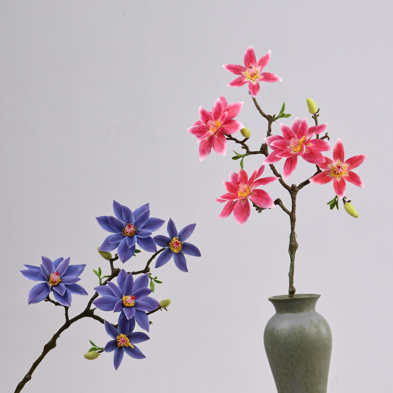 5 Heads of Snow Lotus Single-Stem Flowers for Wedding Centerpieces, Hotel and Home Decoration, Dining Table Artificial Flowers, Artificial Flowers for Export Wholesale