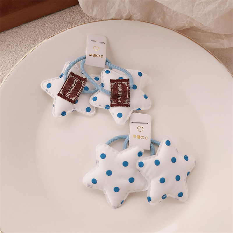 Niña sal marina, onda azul, estrella, anillo para el cabello, cola de caballo, trenza retorcida, banda de goma, cuerda para el cabello, cuerda para el cabello de alta elasticidad, accesorios para el cabello