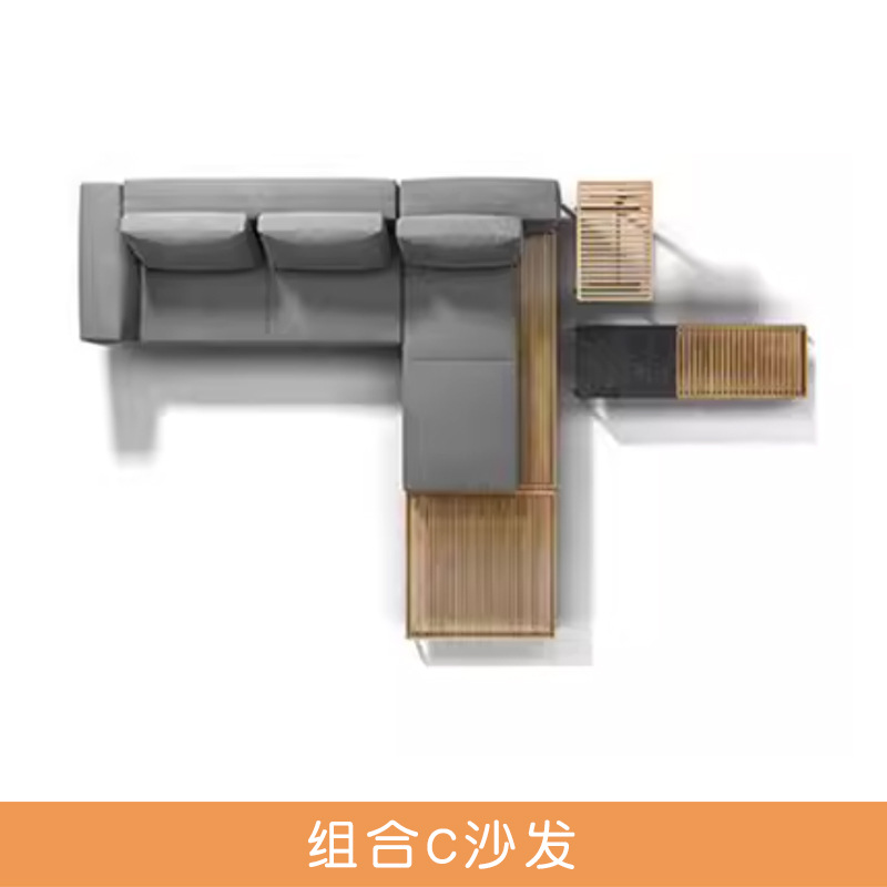 Nordic sofá al aire libre combinación Villa patio a prueba de sol sofá de teca hotel al aire libre de aleación de aluminio al aire libre sofá conjunto