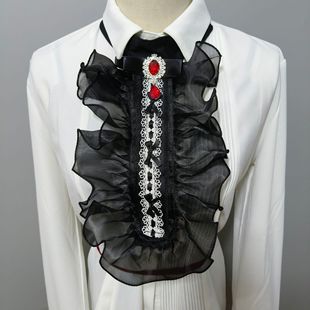 Cross-border palace wind studio shoots aristocratic black organza pleated fake collar Amazon AliExpress