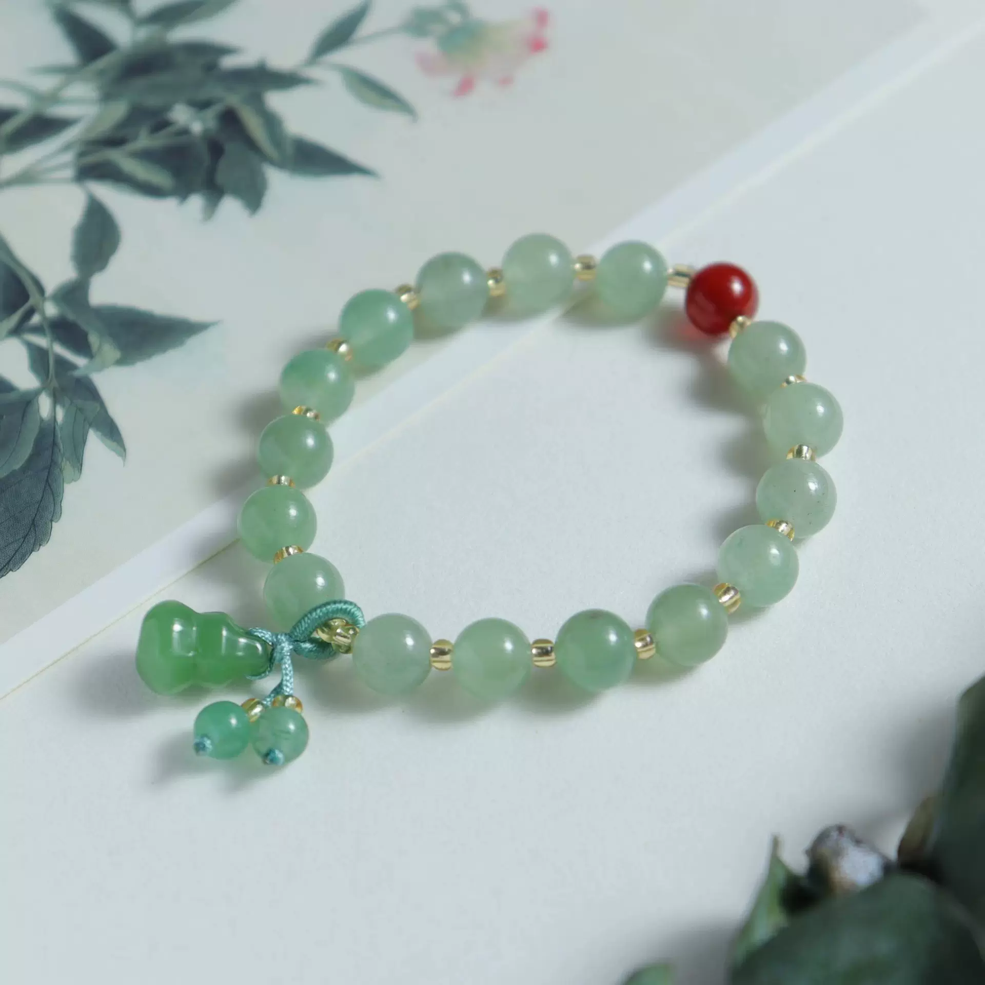 东陵玉原石手串翡翠色玉石手链多圈单圈南瓜手串直播福利款货源