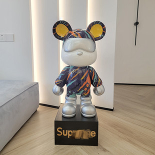 Light Luxury Hand-Painted Violent Bear Piggy Bank Living Room Floor-Standing Ornaments Tv Cabinet Sofa Decoration Housewarming Gift
