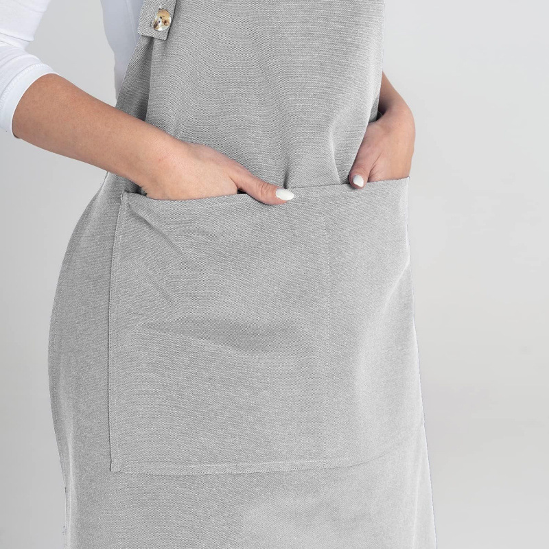 Grembiule da cucina impermeabile in cotone con tasca e laccetti_voghion.com
