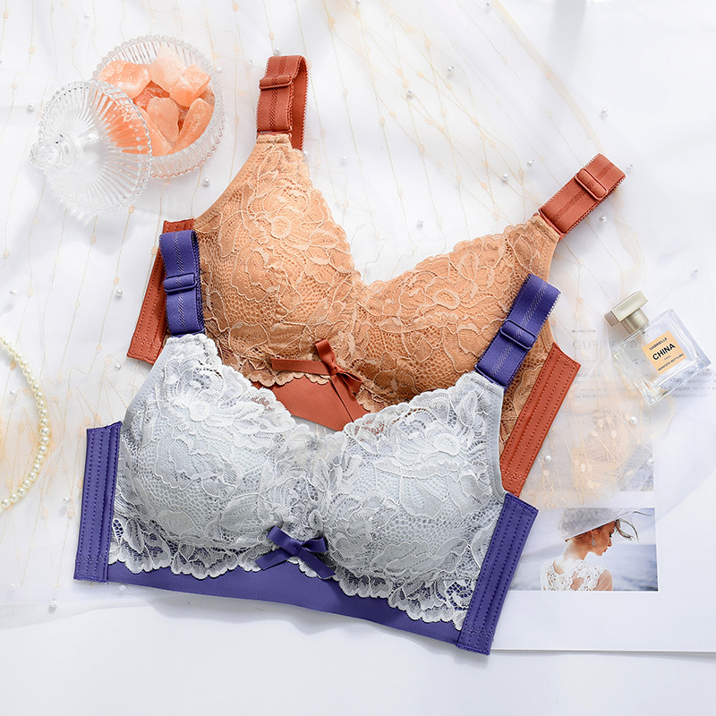 薄款玻尿酸泰国乳胶无钢圈文胸罩大胸显小无海绵透气大码内衣女