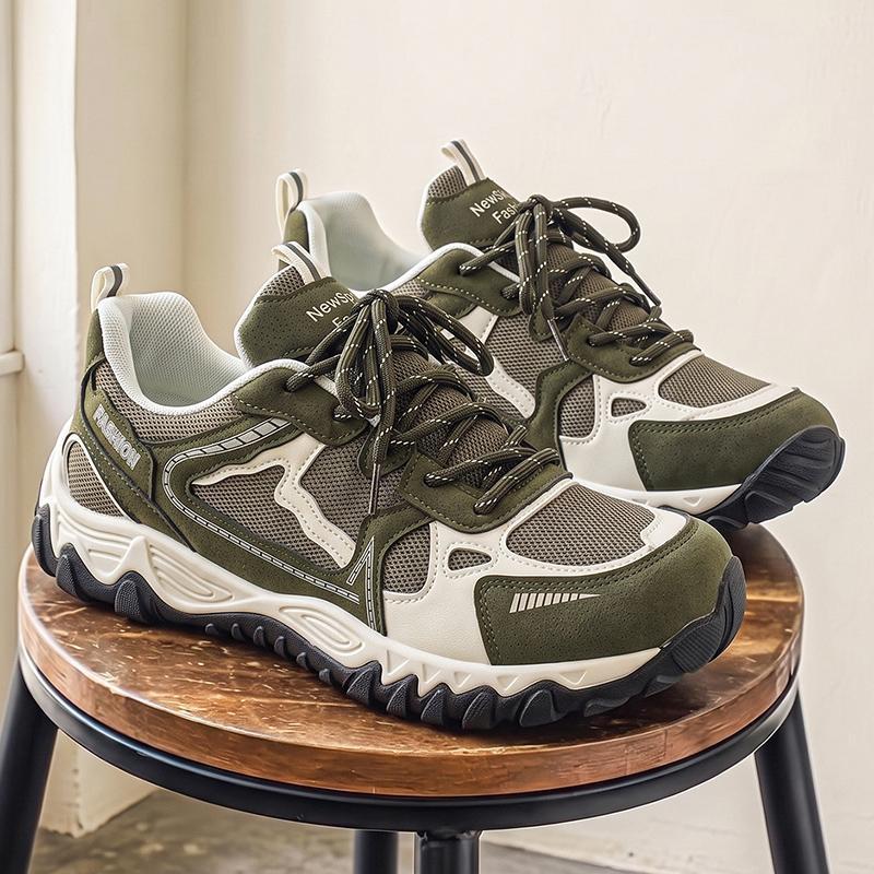 New autumn men's mesh retro dad shoes, thick-soled breathable casual shoes, outdoor workwear style men's shoes supply