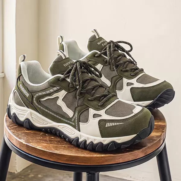 New autumn men's mesh retro dad shoes, thick-soled breathable casual shoes, outdoor workwear style men's shoes supply