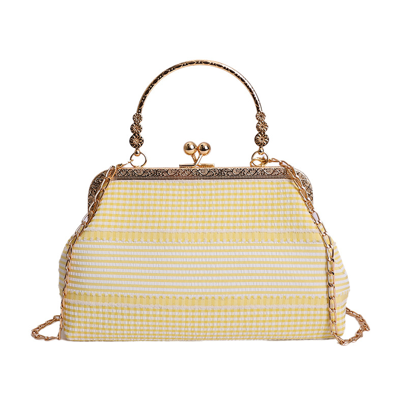 2026 nuevo bolso de celosía de cadena de mujer bolso de mano de alto nivel bolso de cena de cinturón simple bolso de hombro de viento