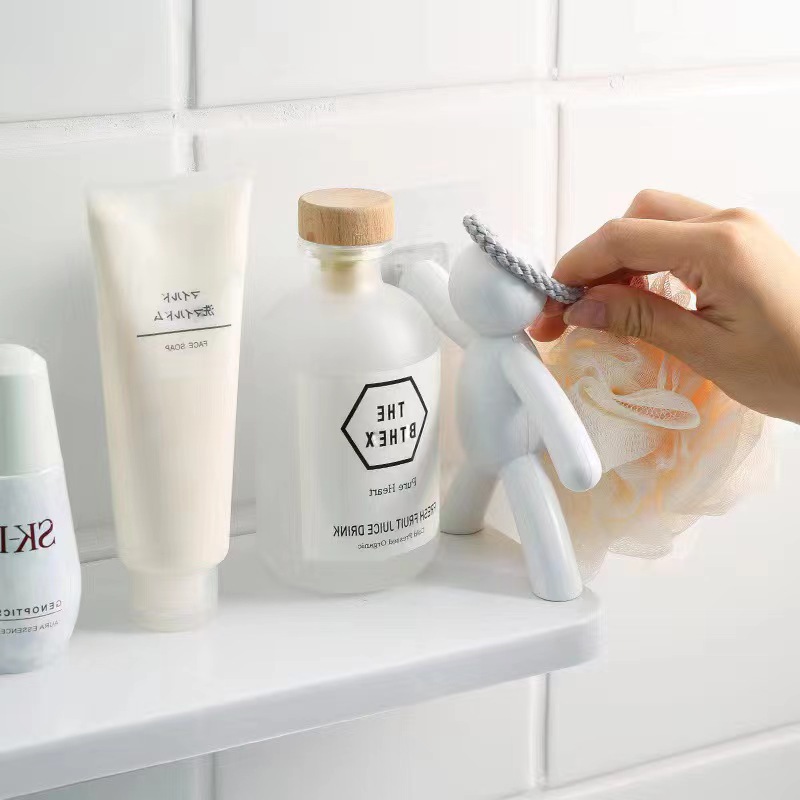 Cocina sin perforaciones hombre pequeño estante de almacenamiento montado en la pared dormitorio doméstico cosméticos escritorio cocina estante de almacenamiento gancho de baño