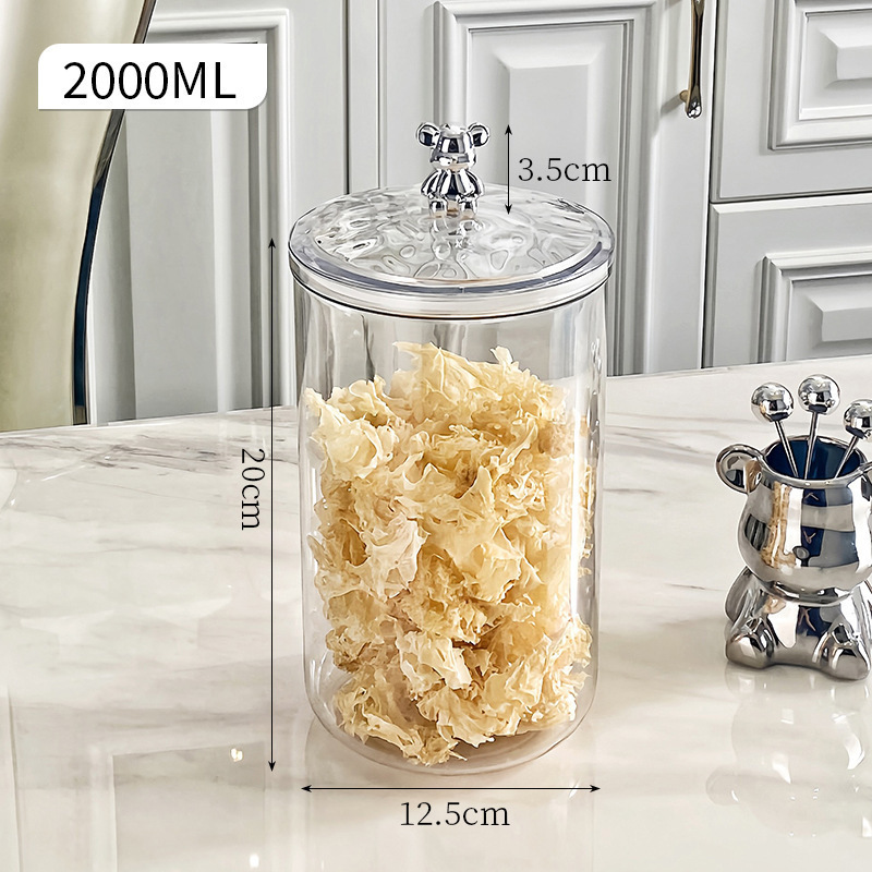 透明プラスチック密封缶コーヒー豆茶キッチン五穀雑穀貯蔵缶スナックビスケットキャンディー収納缶|undefined