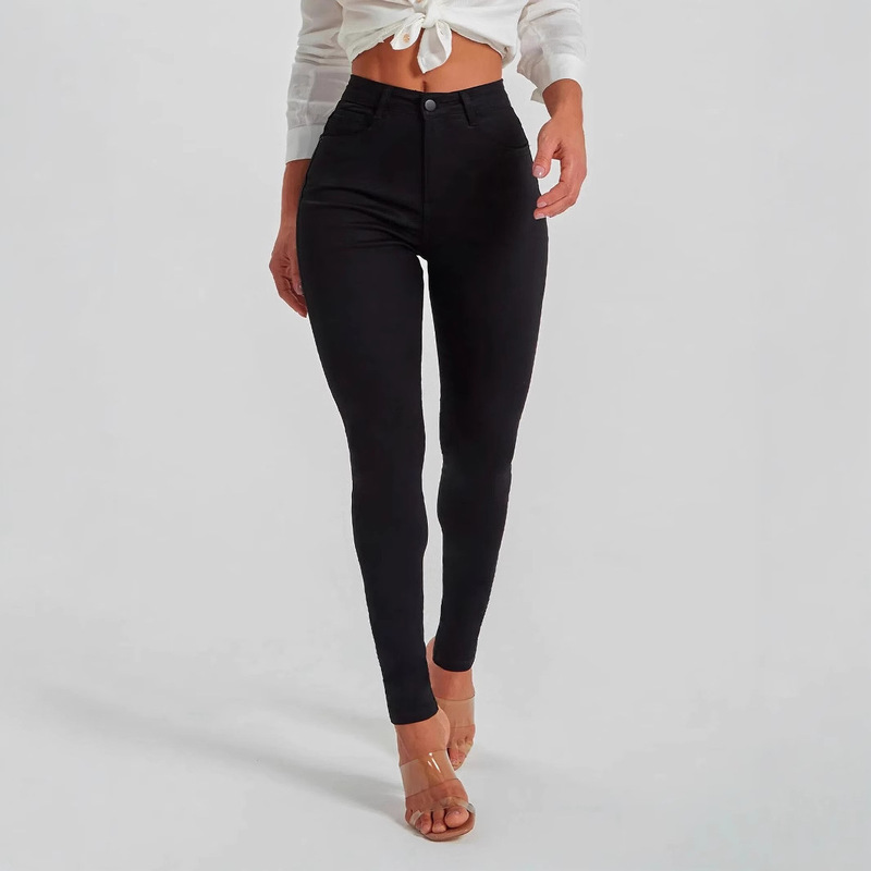 Clearance Sale: New Winter Women's Mid-Waist Slim Fit Stretch Black Skinny Jeans with Elastic Waist Clearance Sale: New Winter Women's Mid-Waist Slim Fit Stretch Black Skinny Jeans with Elastic Waist