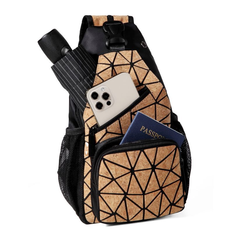 Geometric Cork Chest Bag For Men And Women Multi-purpose Design_voghion.com