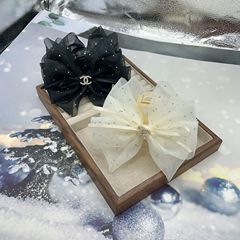 满天星抓夹夹子头饰发夹麻纱双面蝴蝶结新款高级水钻爱心鲨鱼夹
