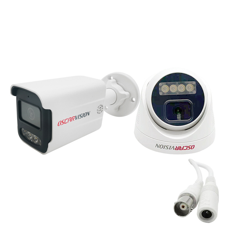 Kit de Cámaras de Monitoreo Coaxial HD AHD de Plástico con Visión Nocturna e Intercomunicador de Voz para Uso Doméstico