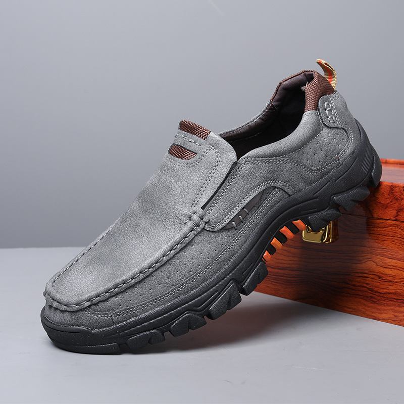 Transfronterizos Amazon zapatos de hombre de verano de alta calidad zapatos de cuero casuales de un pie zapatos Lefour antideslizantes zapatos de papá suaves