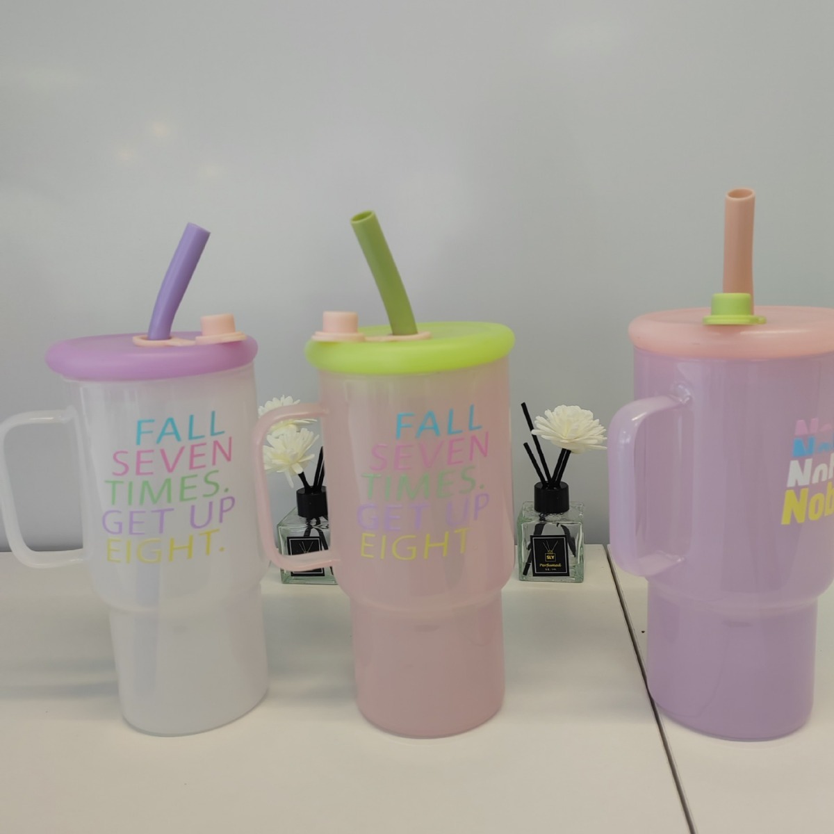 Hombres y mujeres tazas de hielo de gran capacidad de mango de tazas de vidrio tazas de café de oficina tazas de automóvil tazas de paja de vidrio