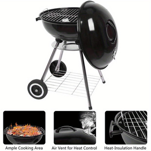 2025 New Cross-Border Dropshipping Portable Charcoal Barbecue Grill with Wheels, Suitable for Courtyard Use