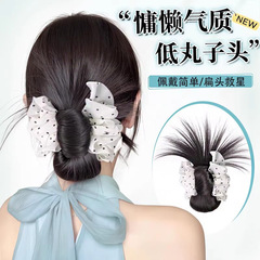 女性用ボールヘッドウィッグ、水玉グラブクリップ、ゆるい雰囲気、ふわふわローカットヘアバンド、後頭部ウィッグ、ヘアバンド