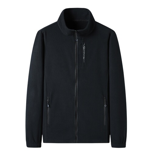 Polar fleece cardigan jacket for men in spring and autumn, lightweight sweatshirt for dad, fleece jacket for men and women, middle-aged stand-up collar jacket