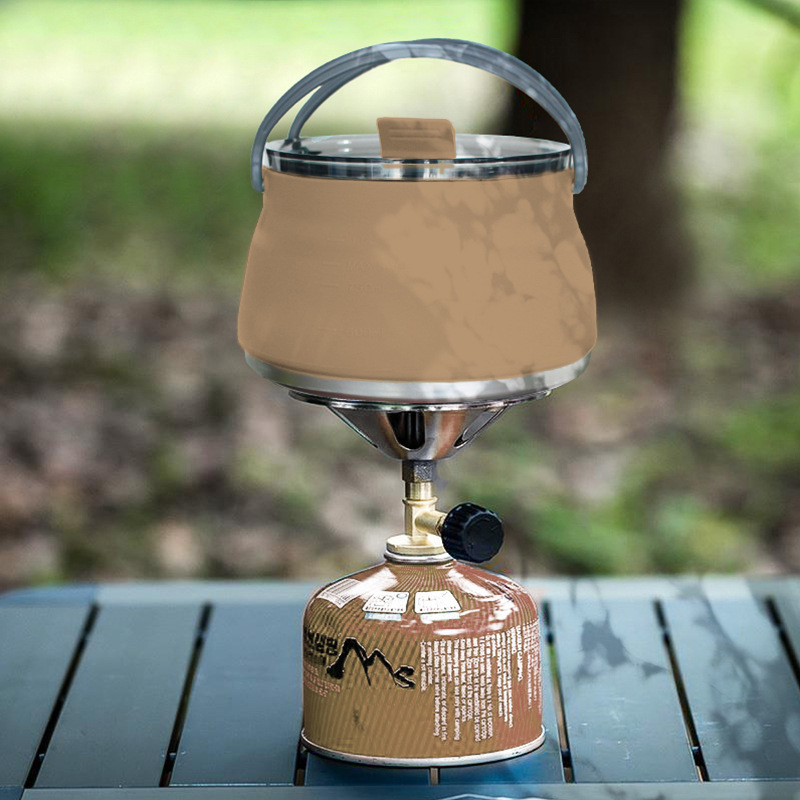 Portátil de silicona plegable hervidor auto-conducción viajes al aire libre camping hervidor plegable mini olla hirviendo