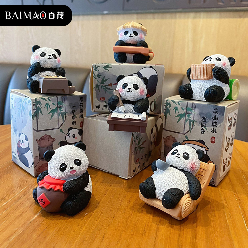 Bai Mao Original Guofeng Ba Ya Mao Flu Panda Car Ornaments Cute Exquisite Resin Doll Desktop Decorations Bai Mao Original Guofeng Ba Ya Mao Flu Panda Car Ornaments Cute Exquisite Resin Doll Desktop Decorations