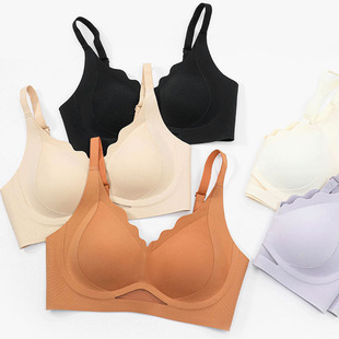Traceless Naked Underwear Women's Small Chest Gathering No Steel Ring Soft Support Landing Live Bra Foreign Trade Cross-border