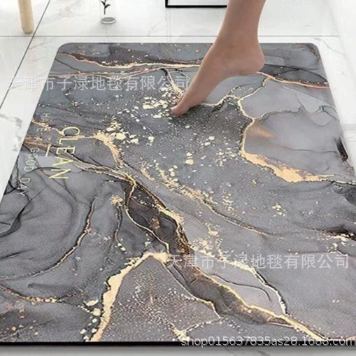 Коврик для пола из диатомовой грязи для ванной комнаты, впитывающий нескользящий коврик для двери ванной комнаты, устойчивый к пятнам и простой в уходе, коврик для входной двери