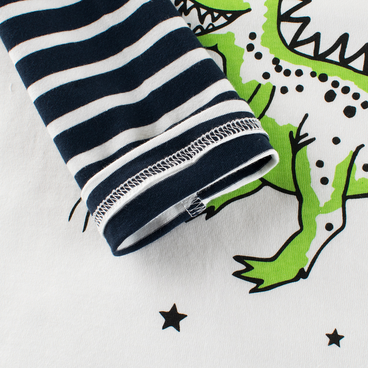 27kids marca ropa para niños otoño nuevo 2024 camiseta de manga larga para niños transfronterizos camisa de fondo para hombres dos dinosaurios falsos