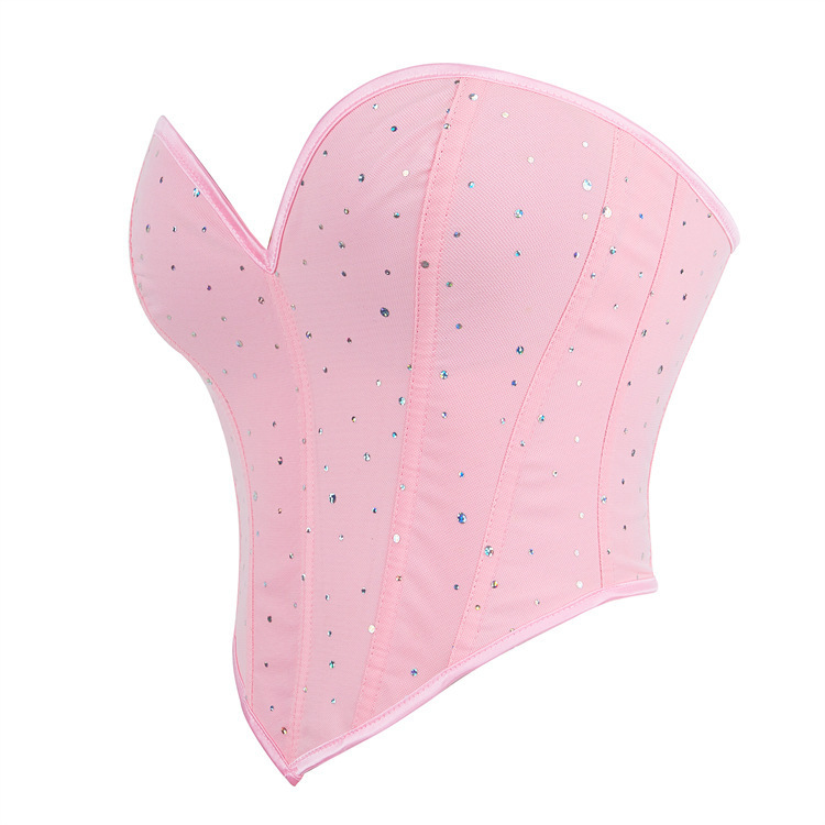 Nuevo diamante decoración damas para limpiar el pecho cintura sexy soporte de pecho plástico chaqueta AliExpress suministro de comercio electrónico transfronterizo