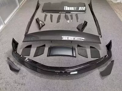 Suitable for Toyota Supra A90 A91 Carbon Fiber Surround Vrs Front Lip, Rear Lip, Side Skirt, Rear Wing and Rear Corner (Big Surrounded) - a-set-of-carbon-fiber-without-cover