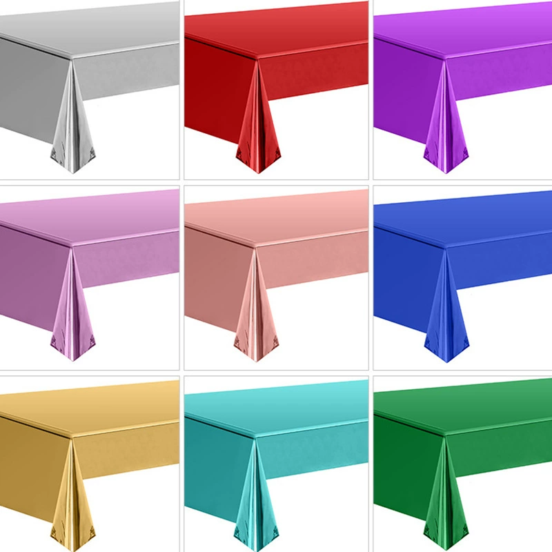 Cross-Border PET розовое золото яркая скатерть 137*274 макет сцены расходные материалы одноразовая алюминиевая фольга Высококачественная скатерть для ужина